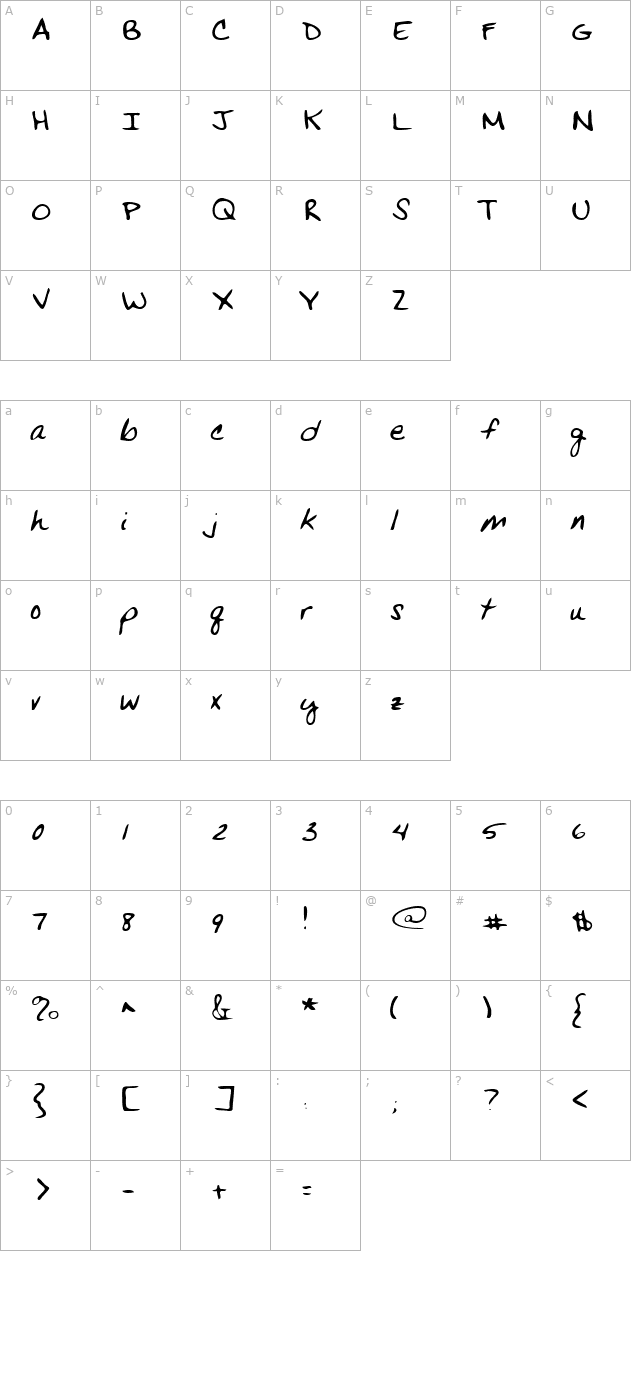 lehn269 character map