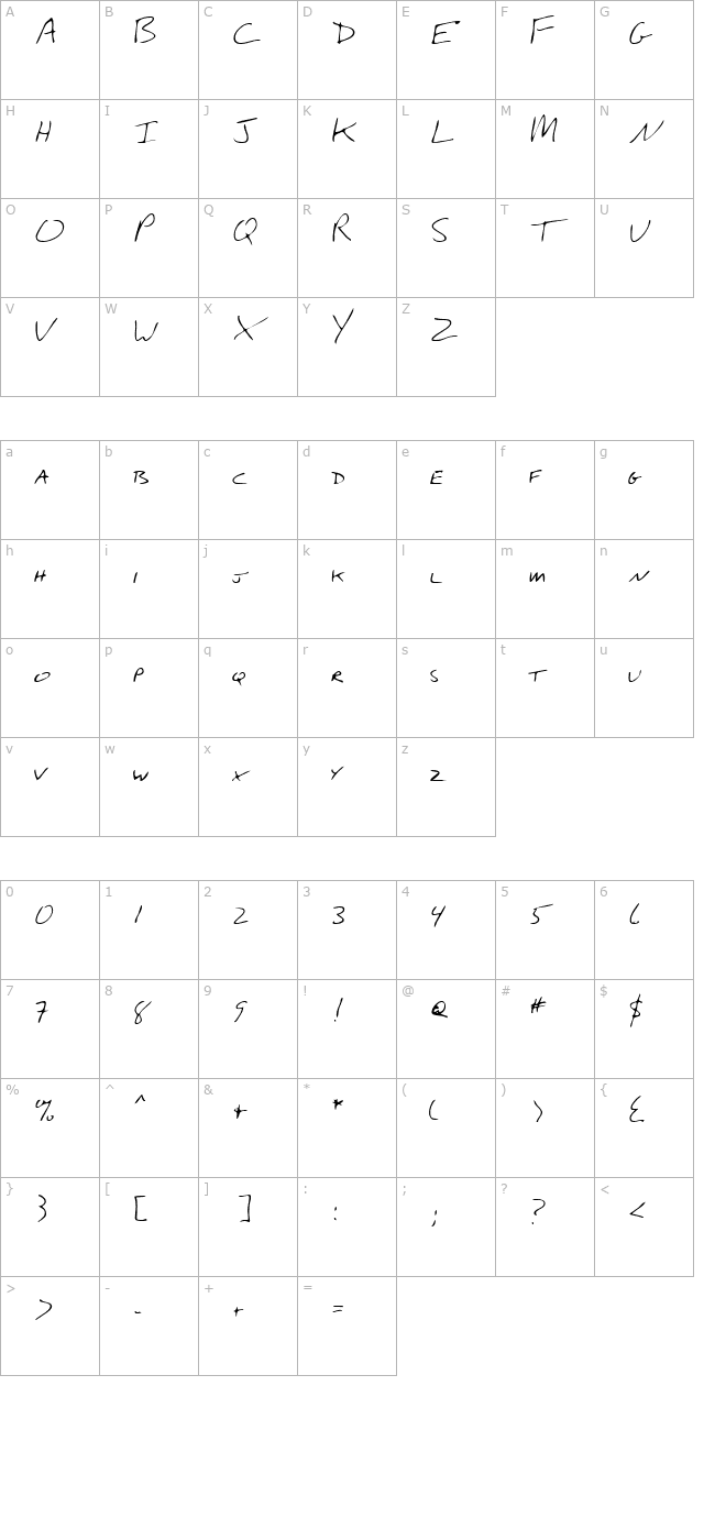 LEHN274 character map