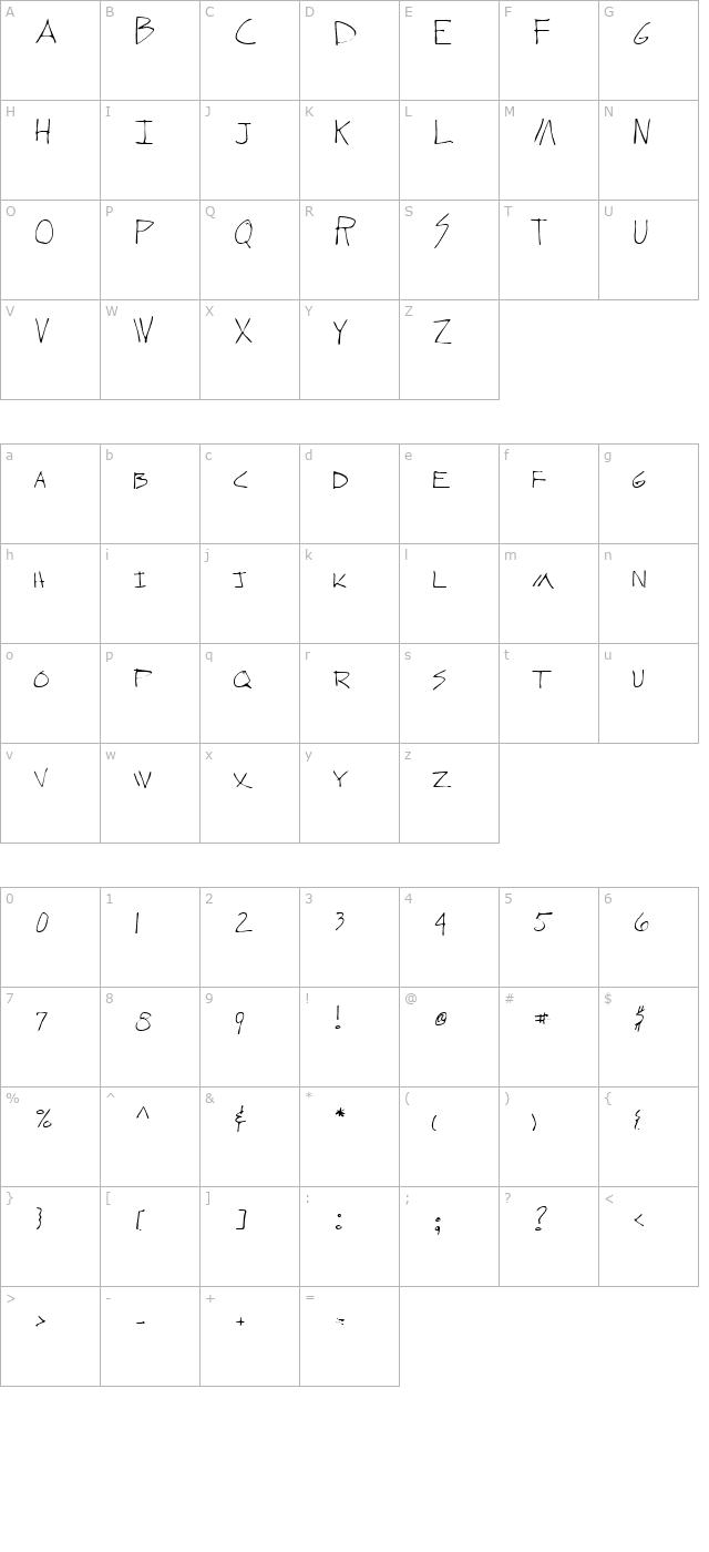 lehn278 character map