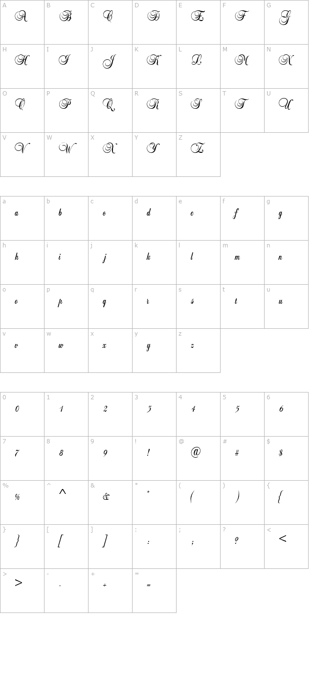 lei-script-ssk character map