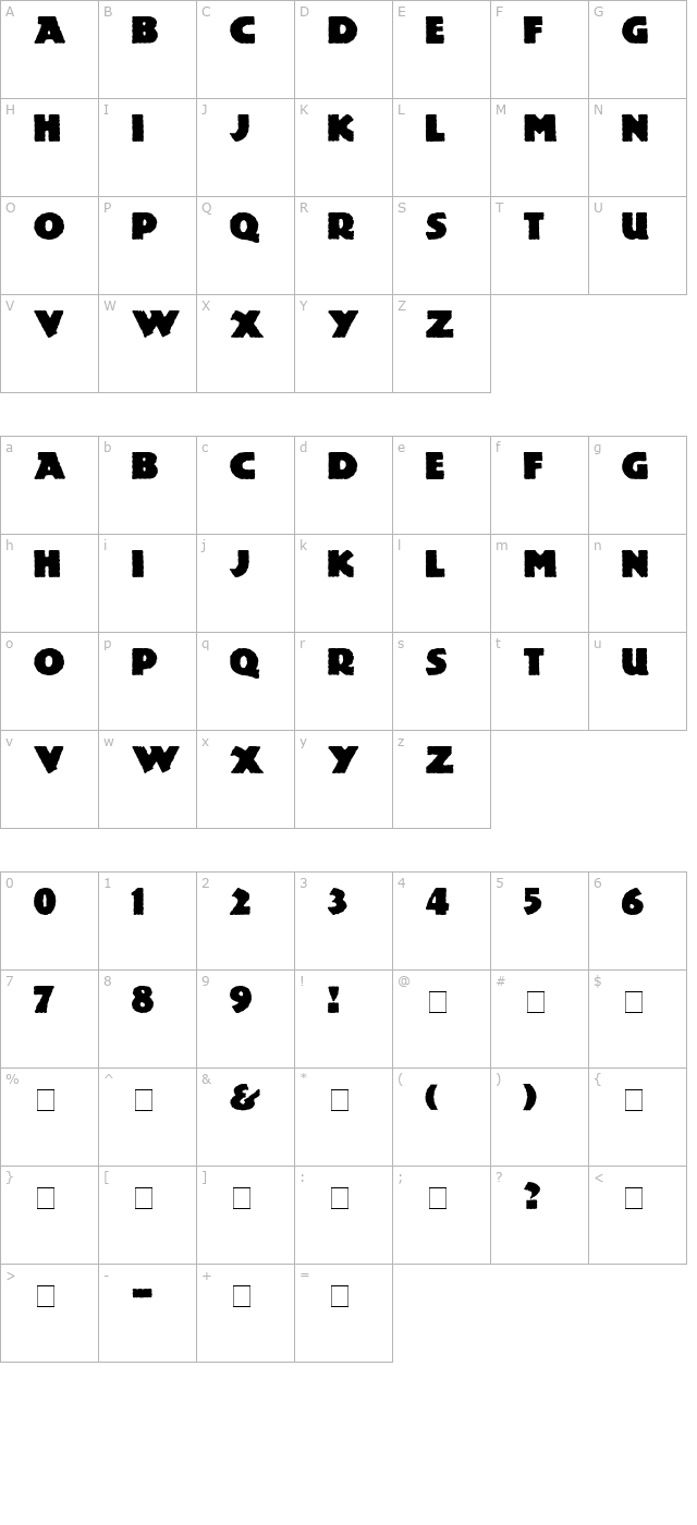 lemiesz-medium character map