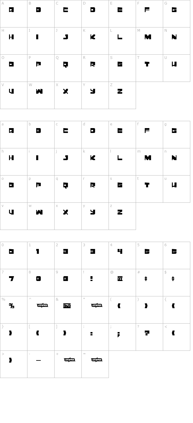 Leningrad Disco character map