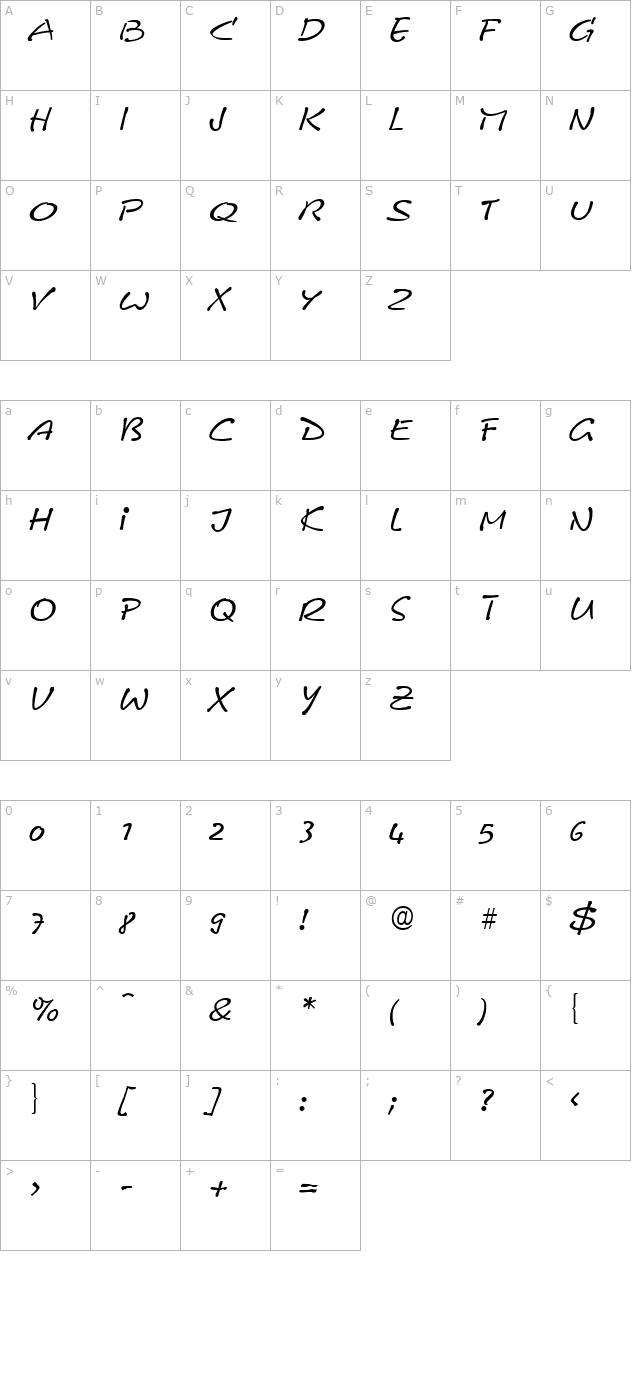 Leobelix-Regular character map