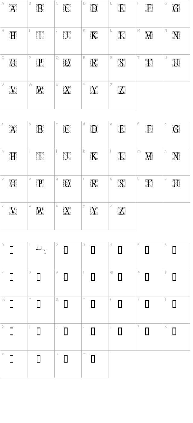 Leonardo character map