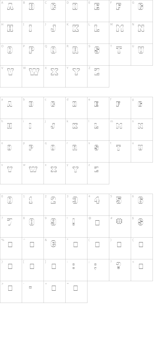 Letter Sweater Open Display SSi Normal character map