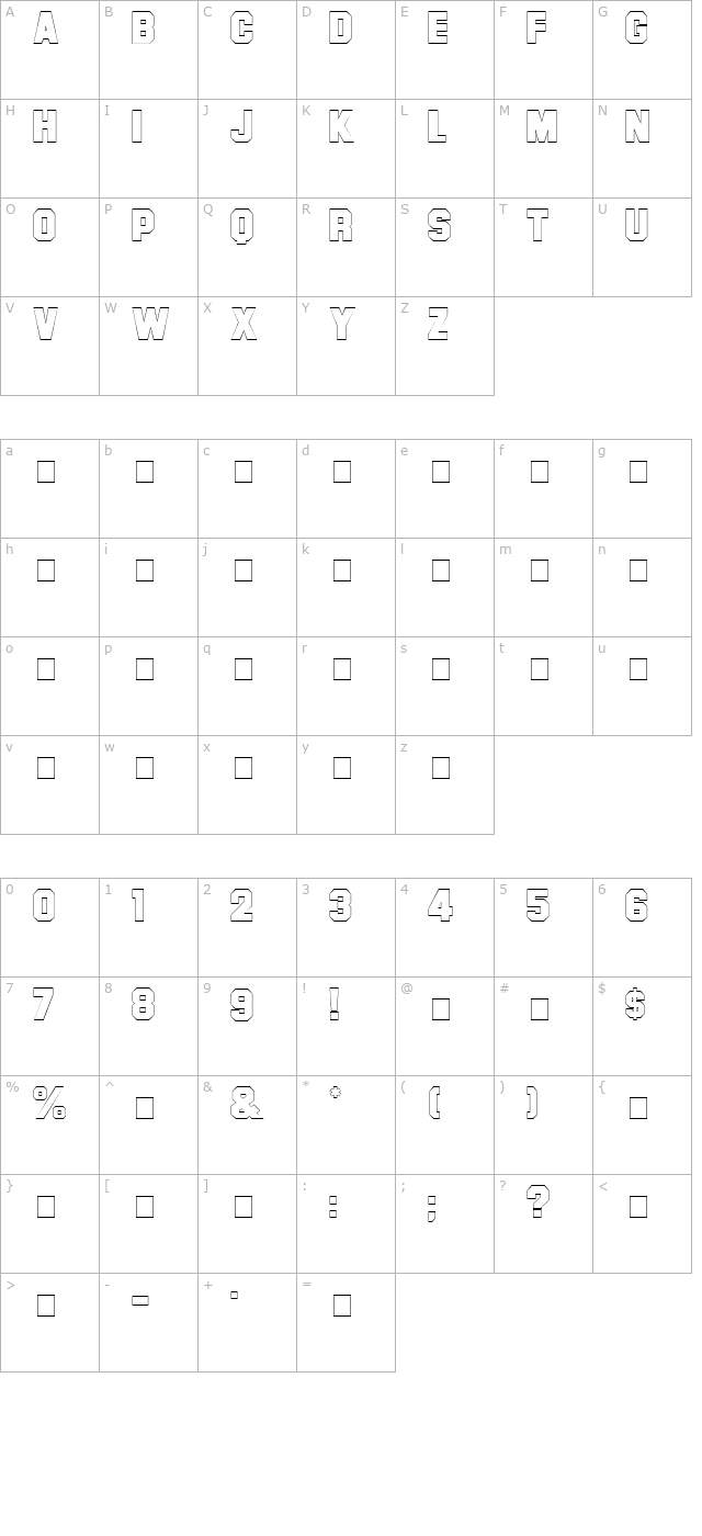 Letter Sweater Sans Open SSi Normal character map