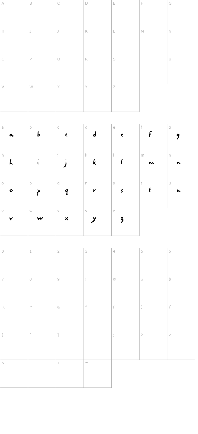 LettresEclatees-SemiBoldAlt character map