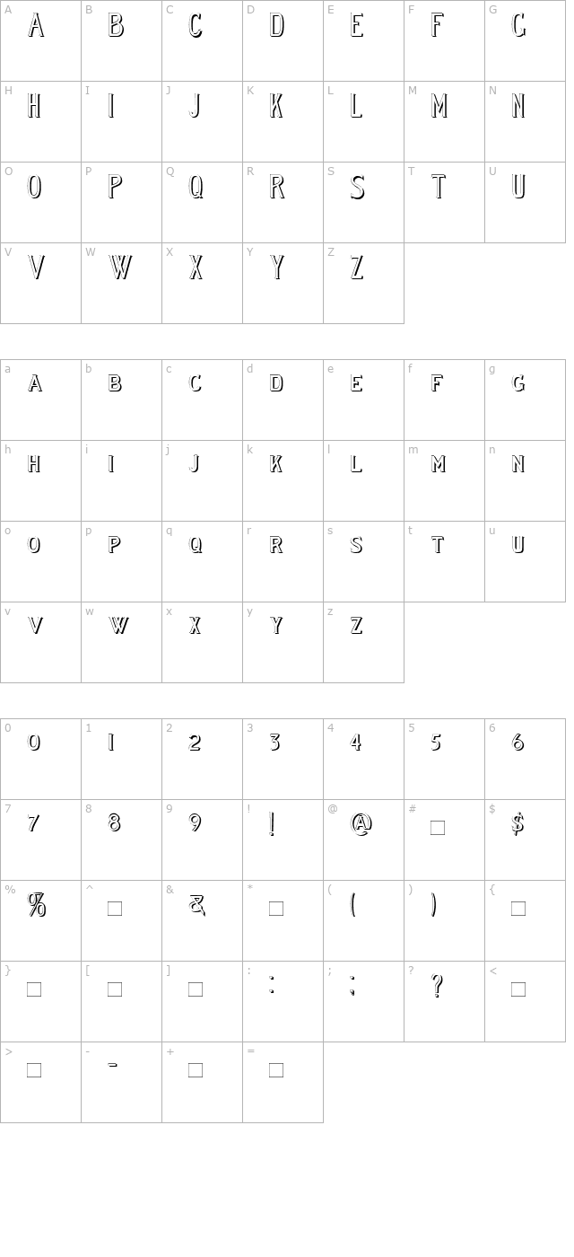 lewishamshadowii character map