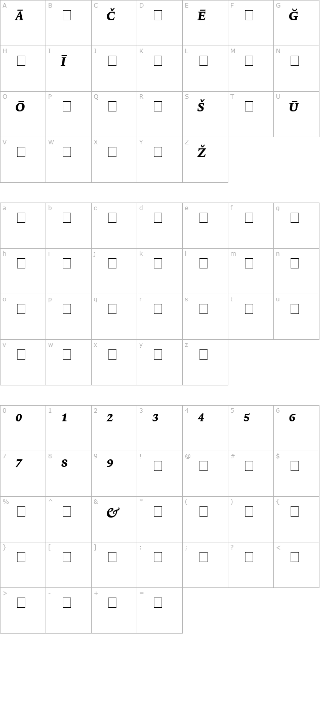 lexicon-no1-italic-d-pi character map