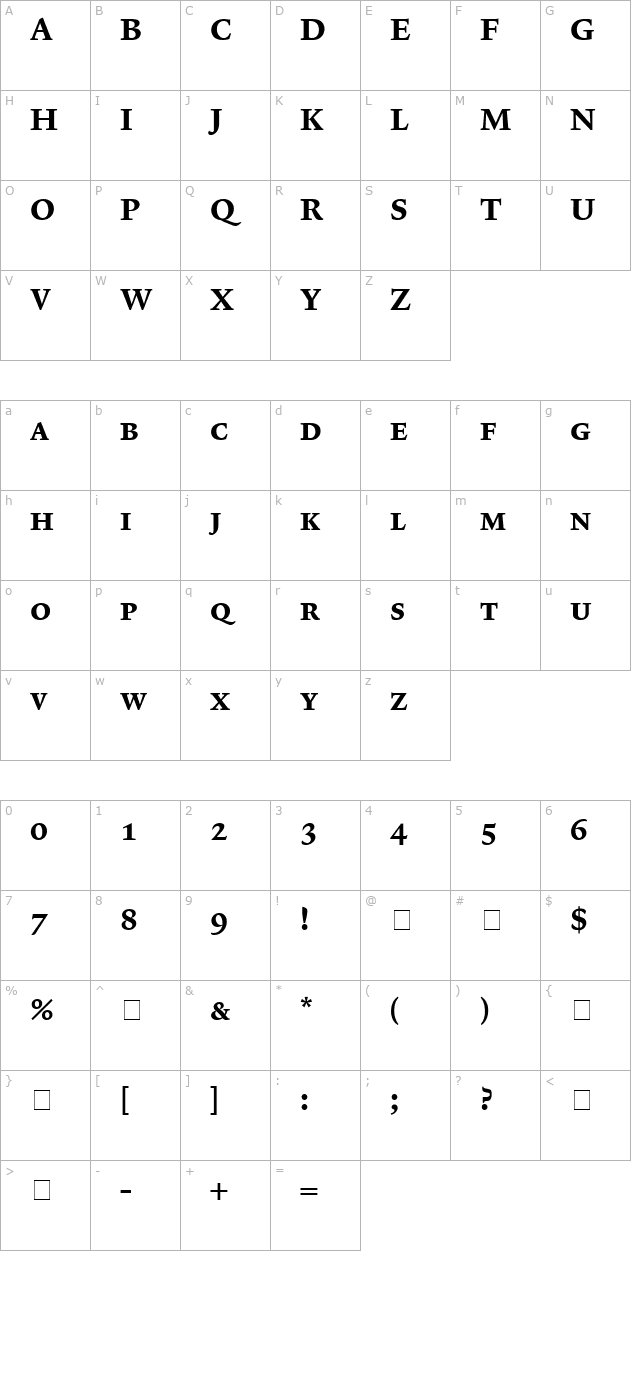 Lexicon No1 Roman D Exp character map