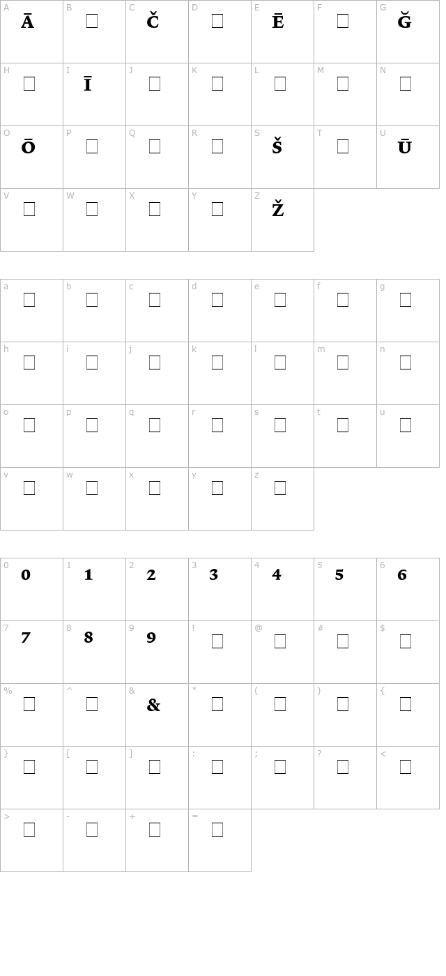 Lexicon No1 Roman D Pi character map