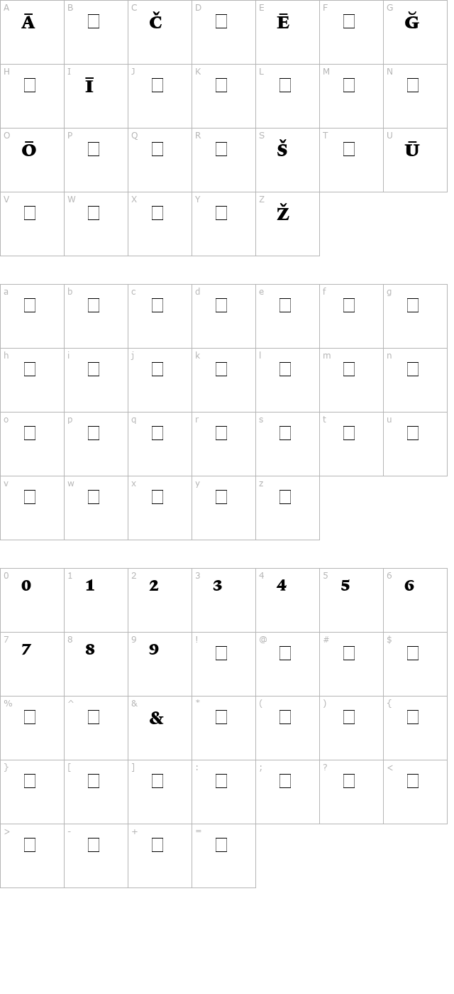 Lexicon No1 Roman E Pi character map