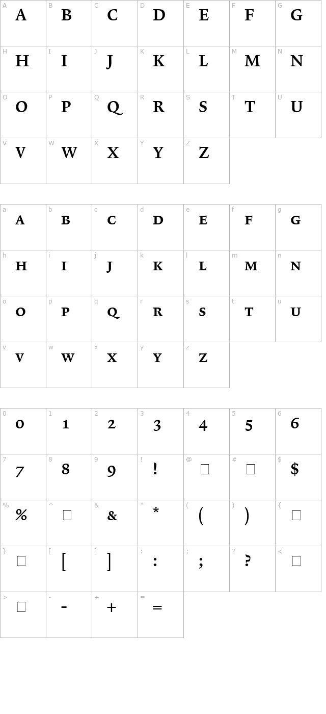 lexicon-no2-roman-c-exp character map