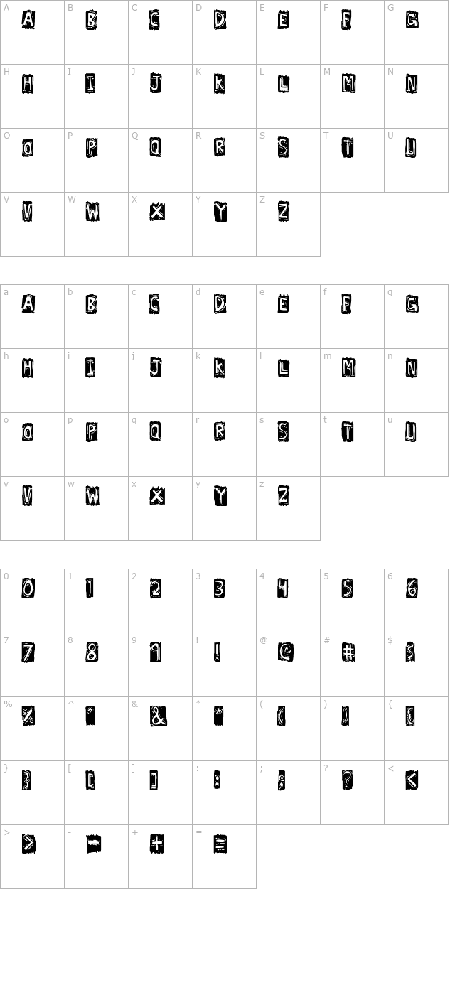 Lexographer character map