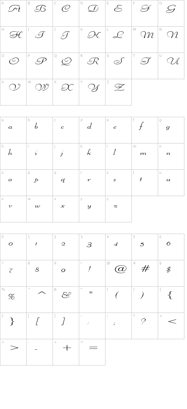 Liberate Extended Normal character map