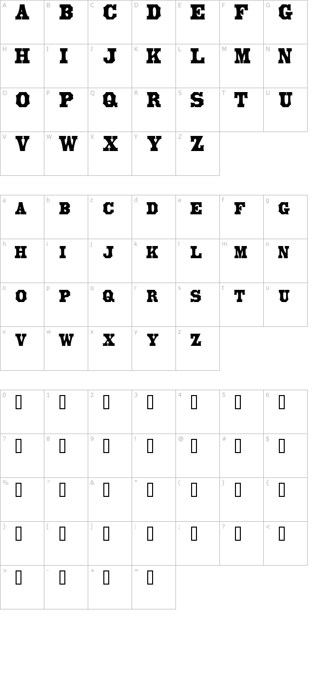 LibertySpike character map