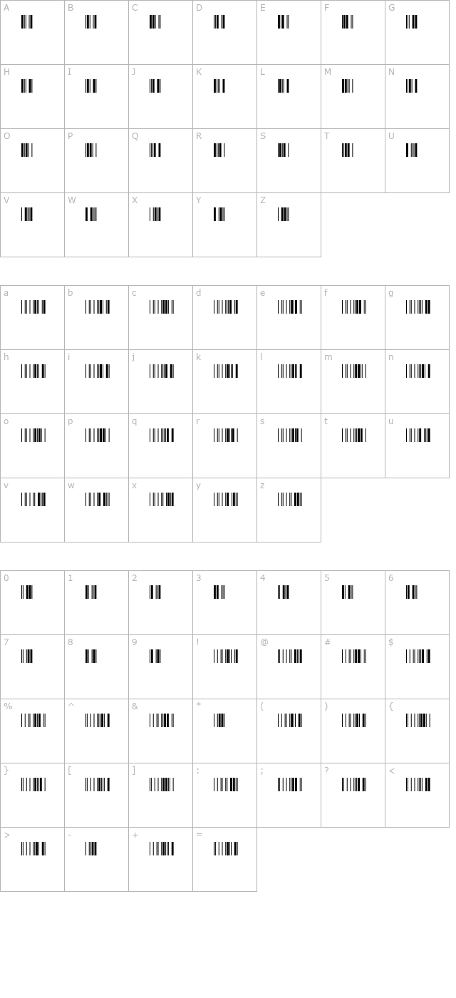 libre-barcode-39-extended character map