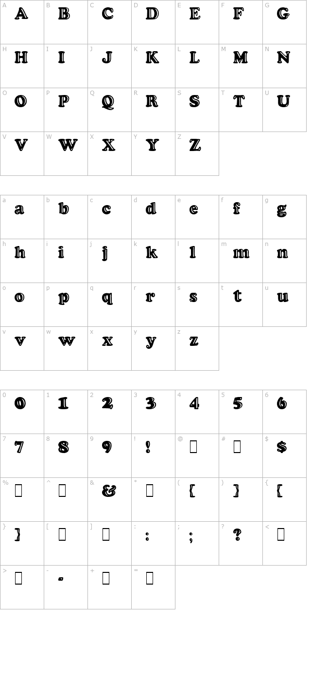 licorice-1 character map