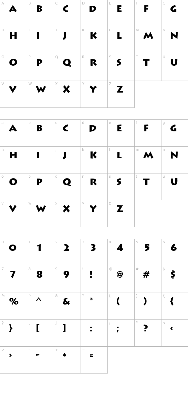 liddie-black character map