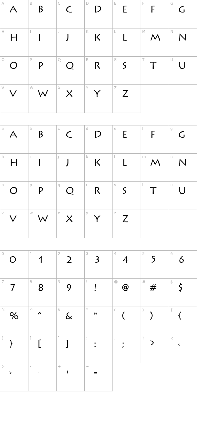 liddie character map