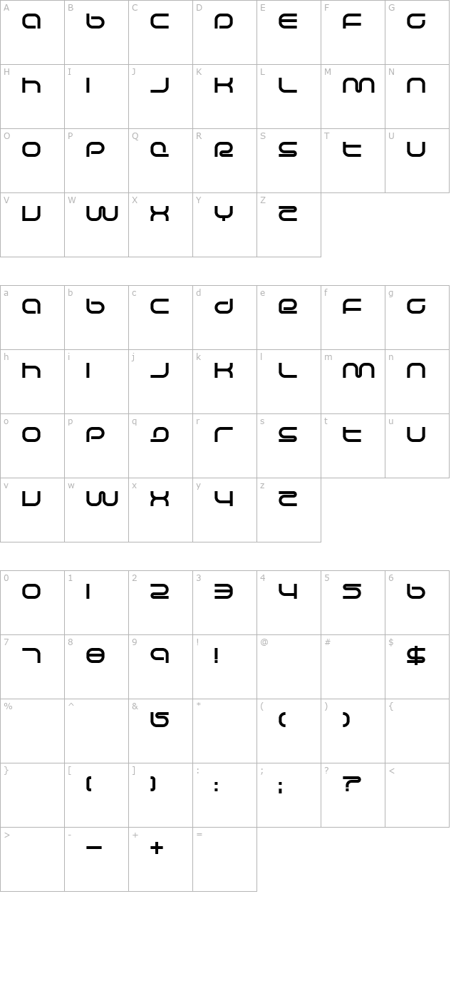 life-support-bold character map