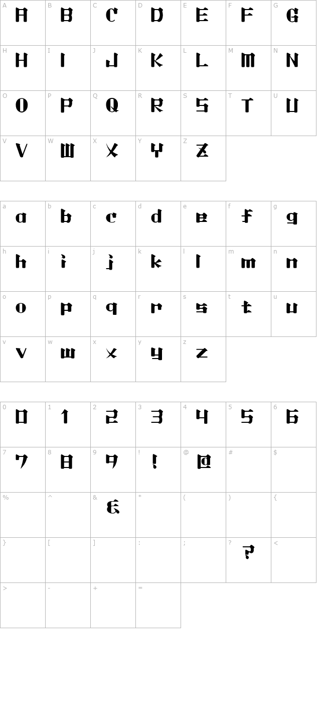 lightmorning character map