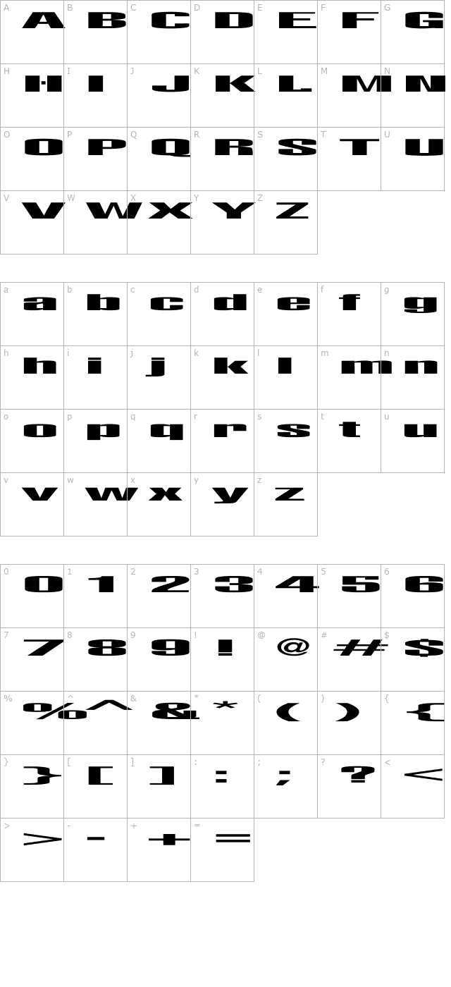 lightsout-ex character map