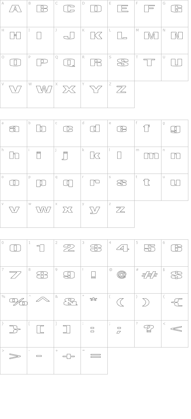 LightsOut Ho character map