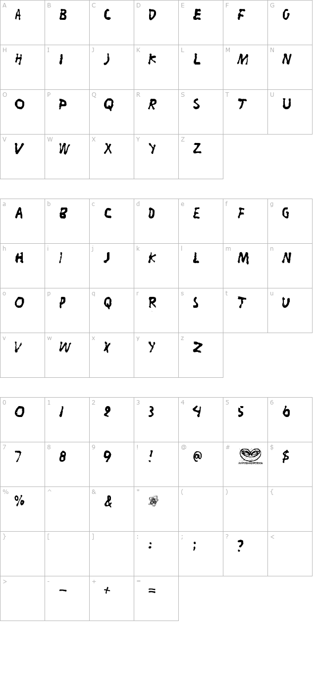 Liitu character map