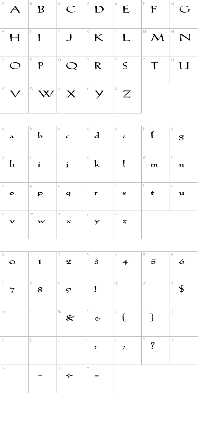 lilhvy-ex character map