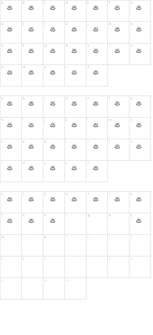 Lilians Geburtstag character map