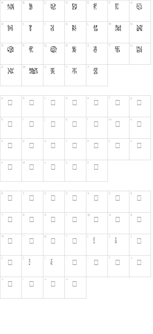 lilith-initials-medium character map