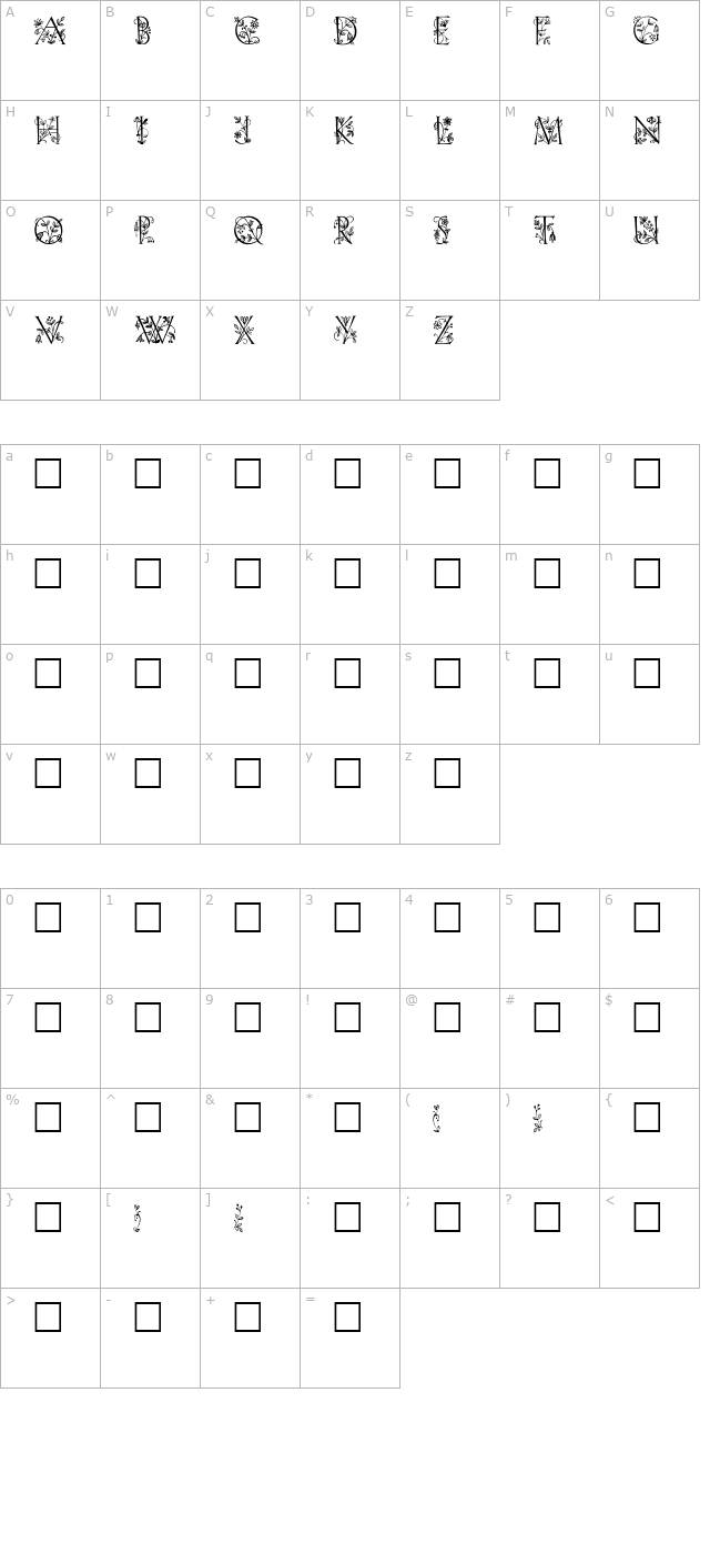 Lilith Plain character map