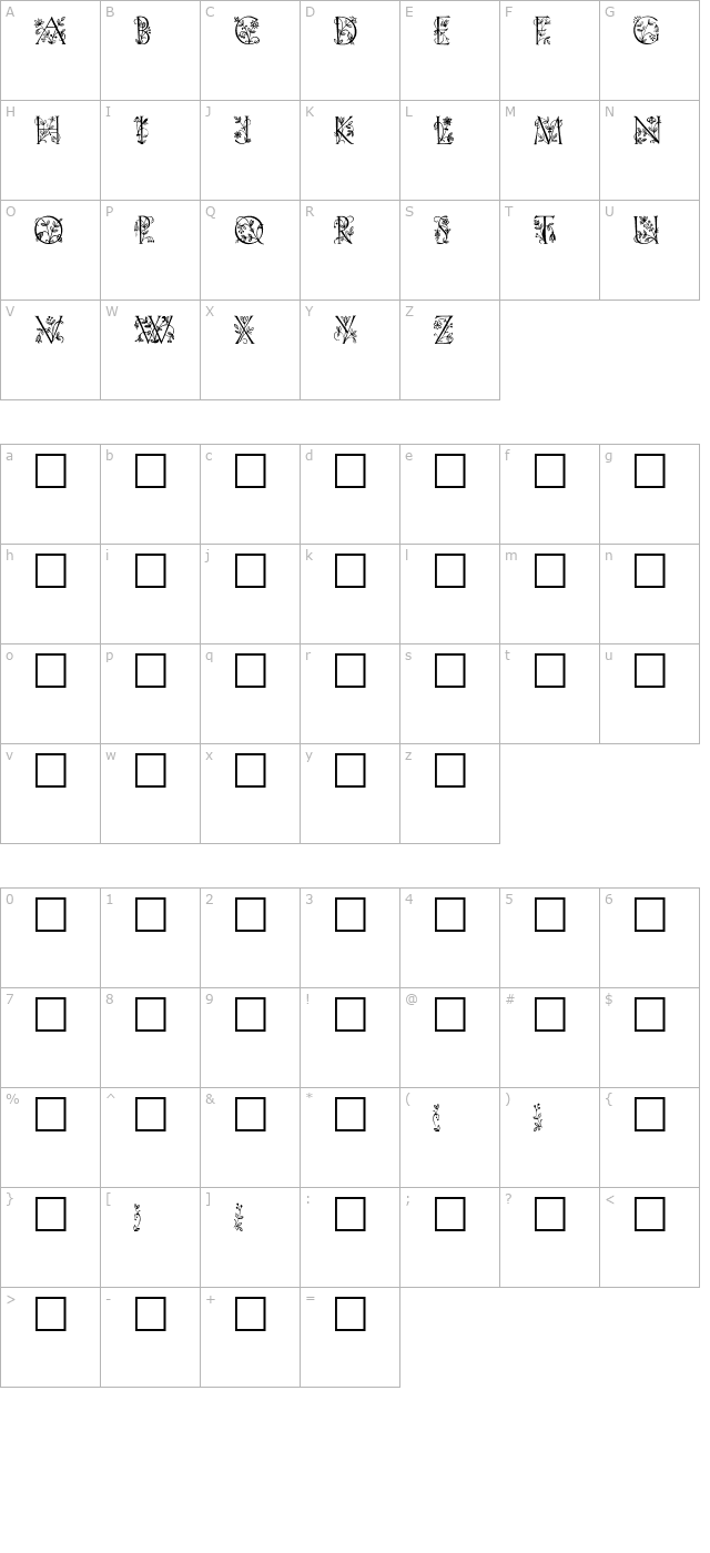 LilithInitials character map