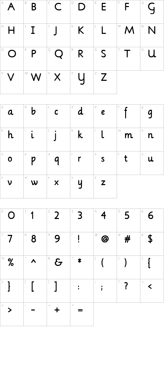 lilly character map