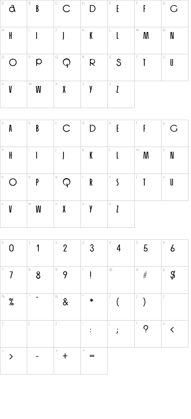 lillybecker character map