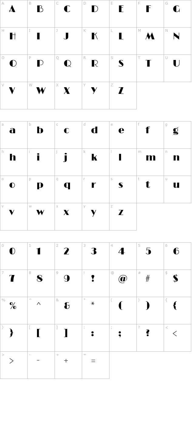 limelight character map