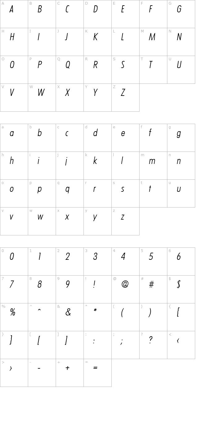 limerick-lightcondita character map