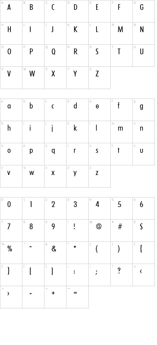 limerick-regularcond character map