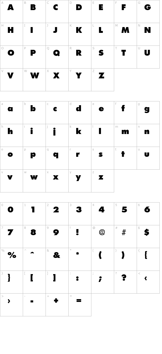 limerick-serial-heavy-regular character map