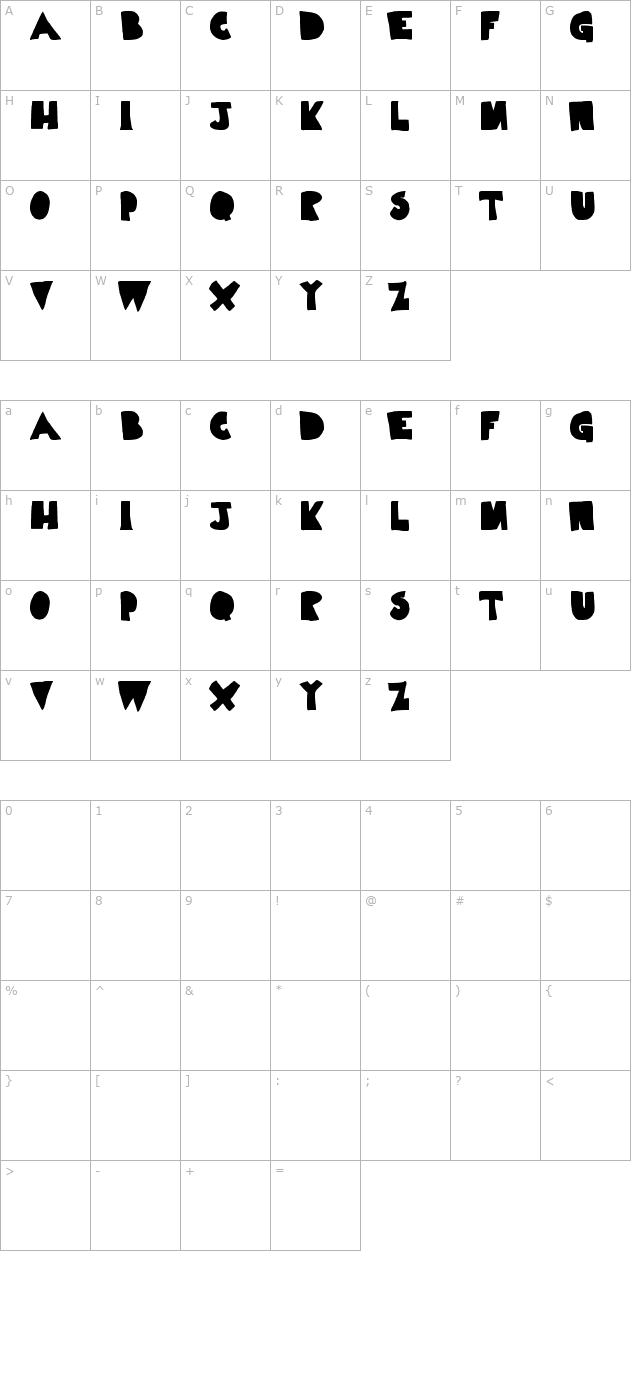 limp-noodle character map