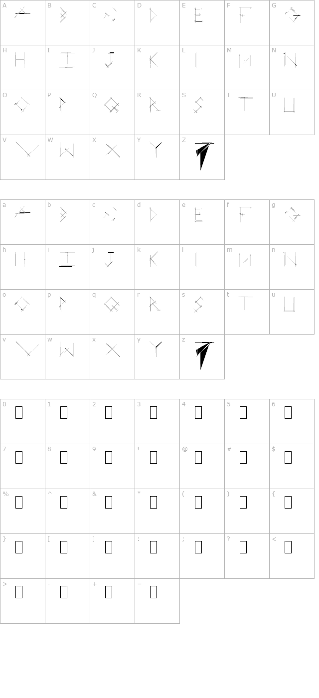 Linear Curve character map