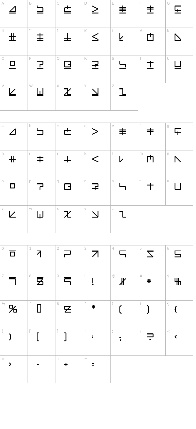 LinearKonstrukt character map