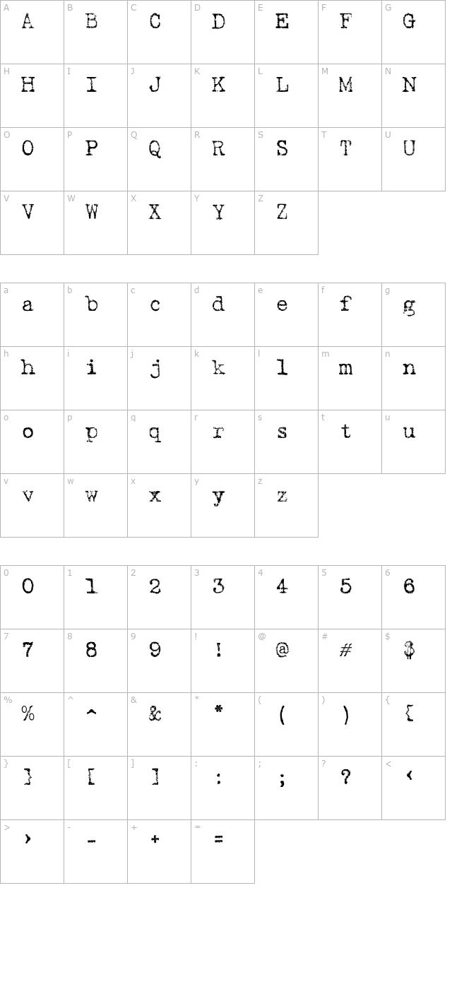 linenstroke character map