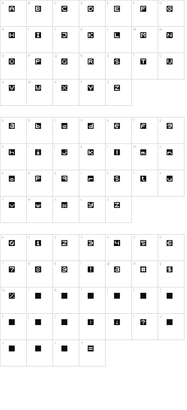 Lingonvecka character map