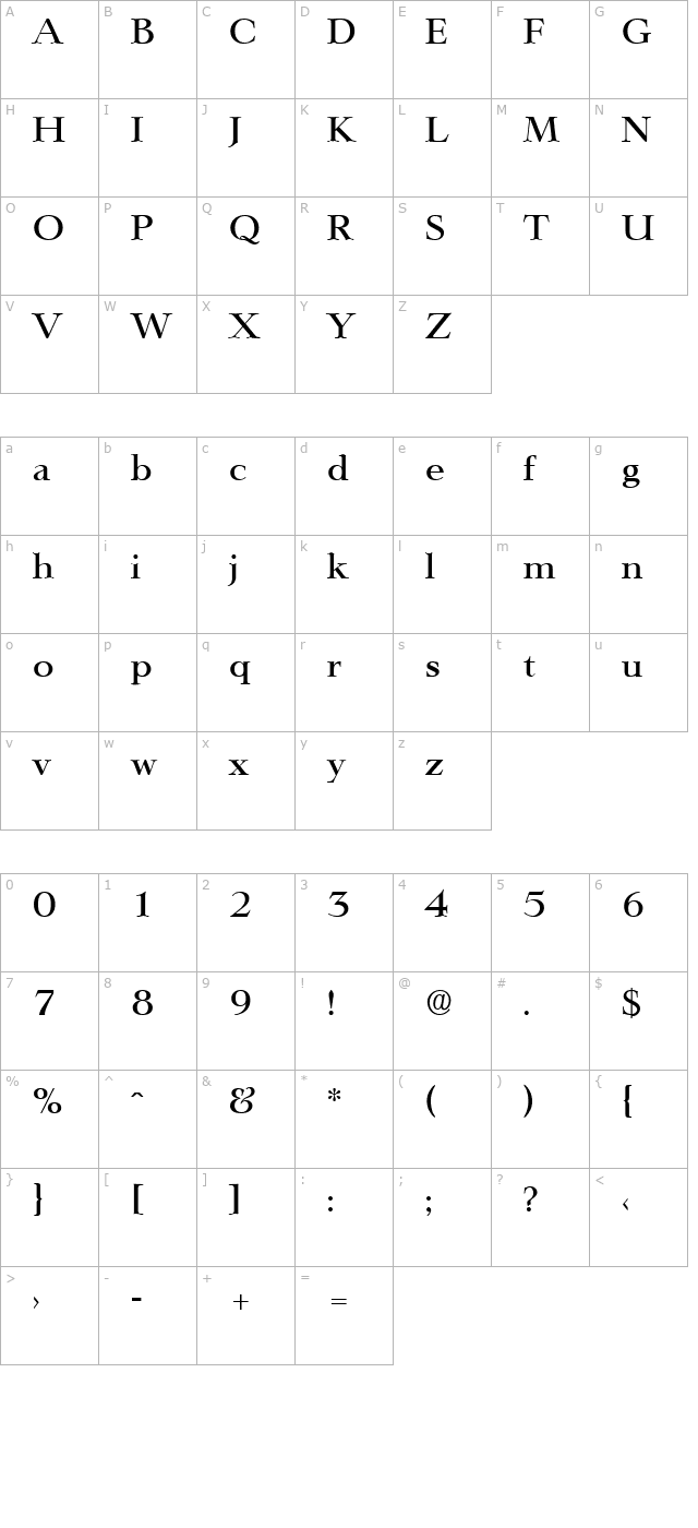 lingwood-serial-medium-regular character map