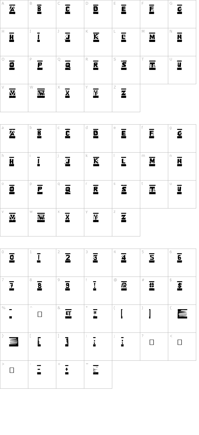 linoleum character map