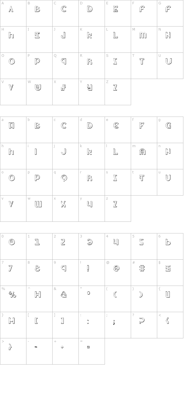 lionheart-shadow character map