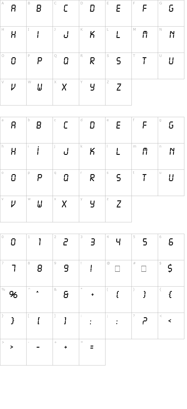 liquid-crystal character map