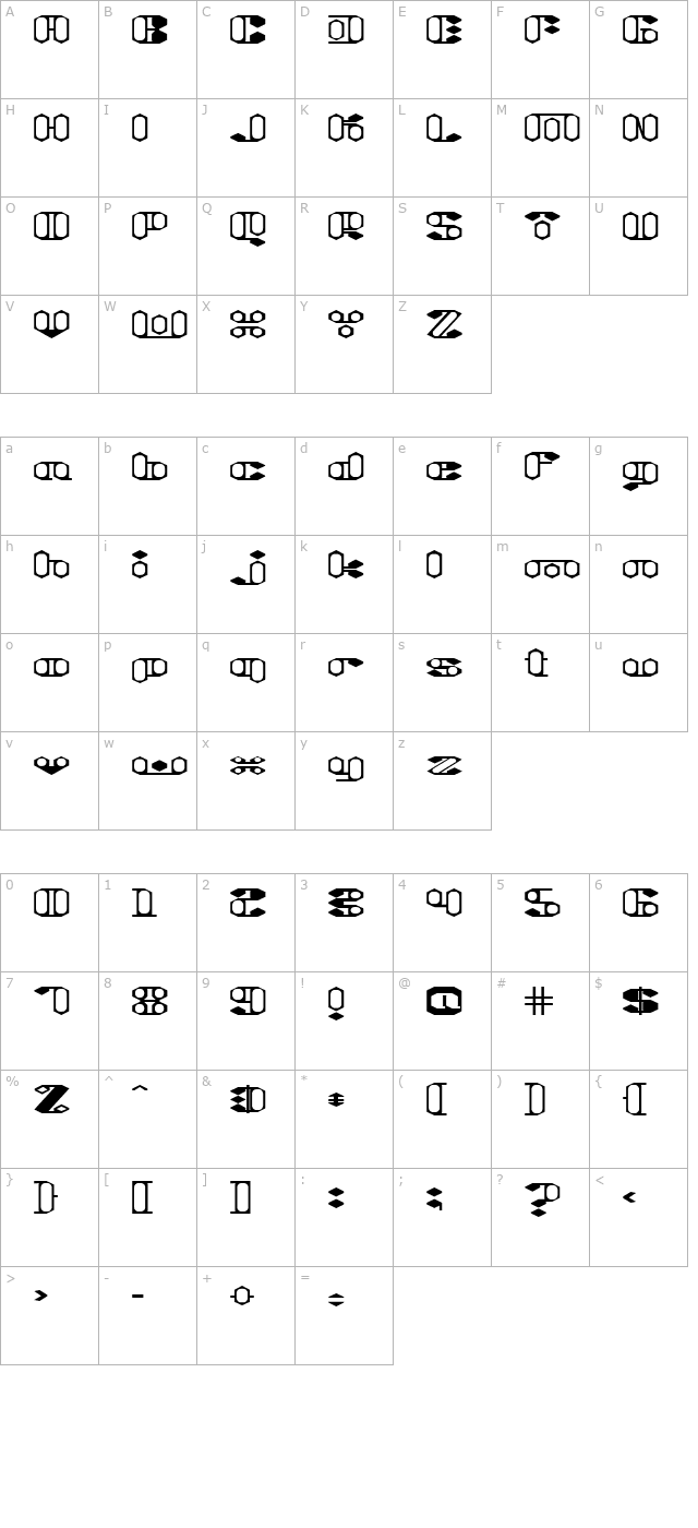 Liquid Sex Hard Edged and Empty character map